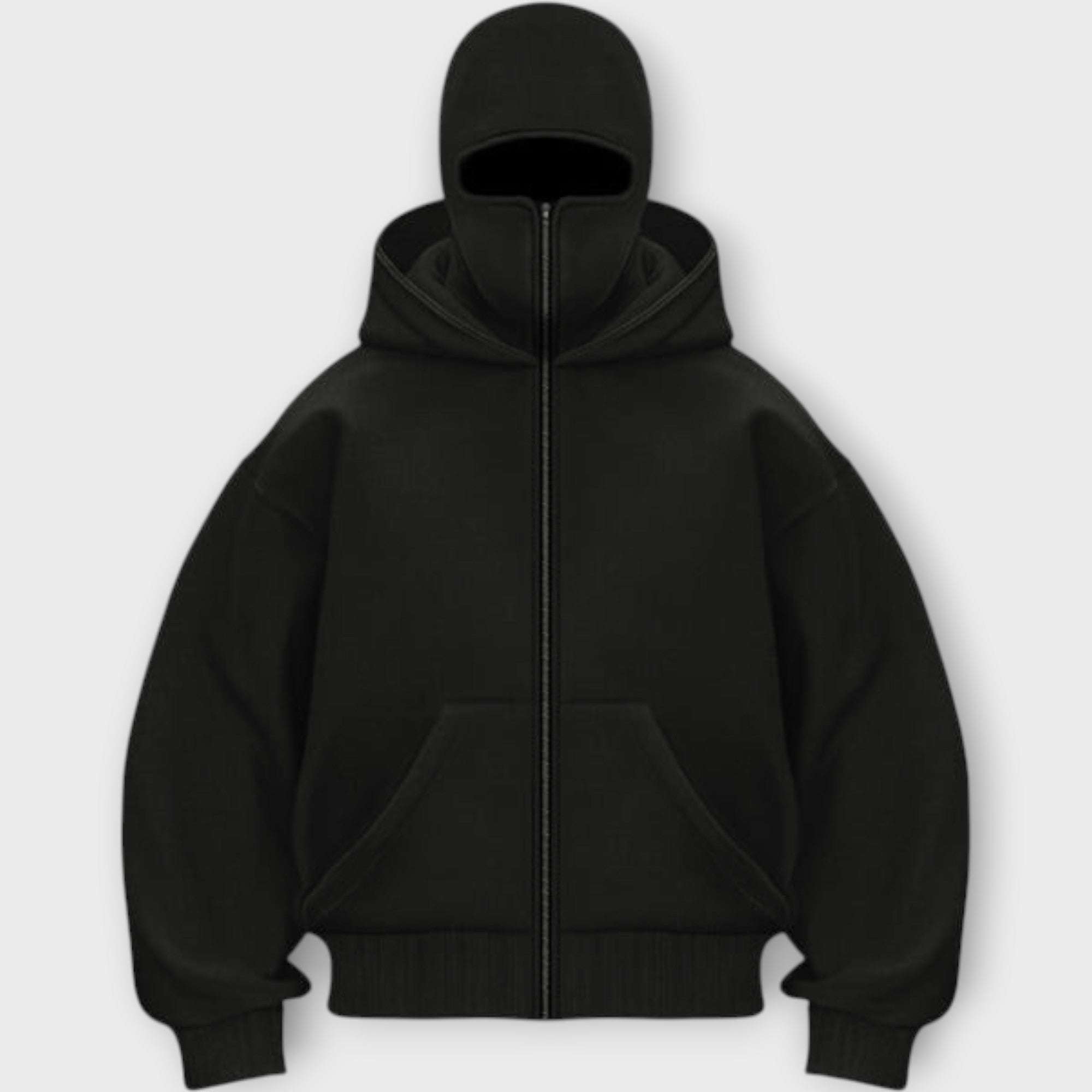 Sudadera con capucha y cremallera frontal