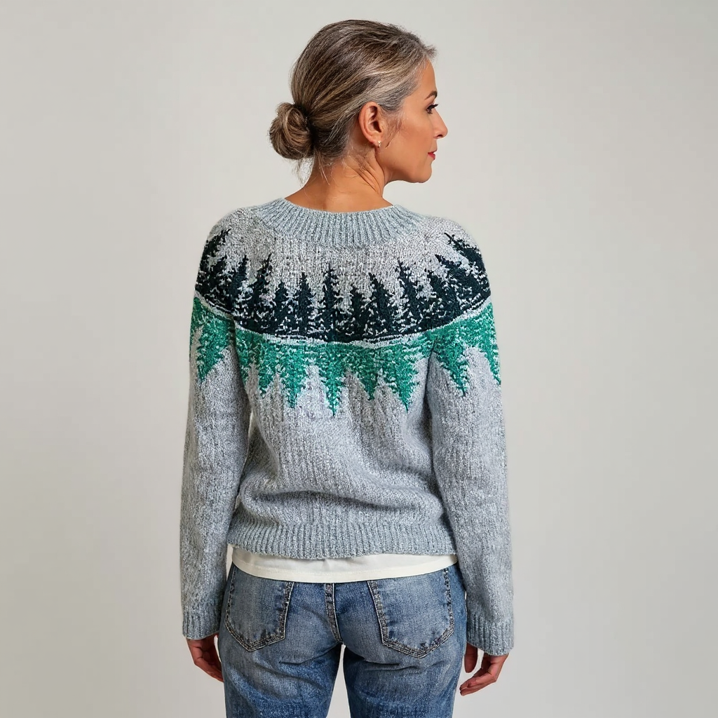 Blusa de punto con diseño inspirado en la naturaleza.