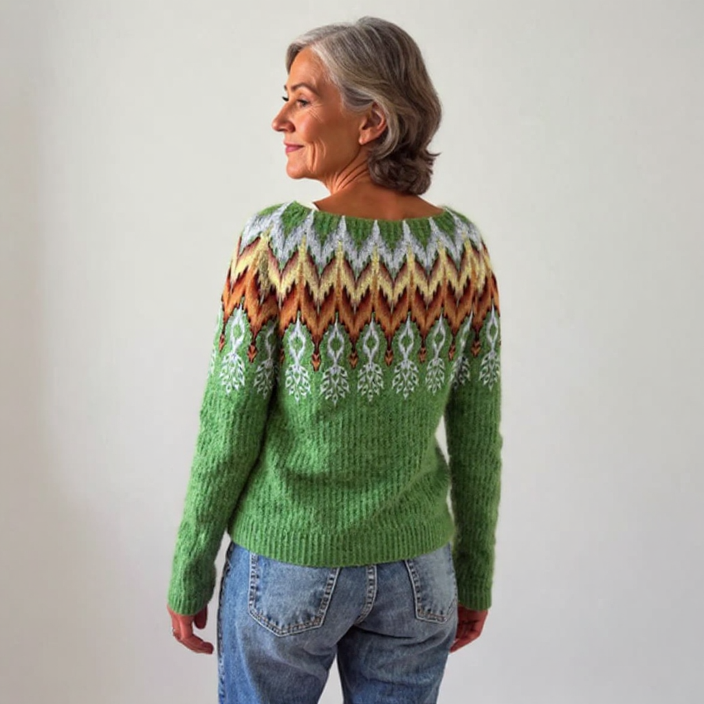 Blusa de punto con diseño geométrico