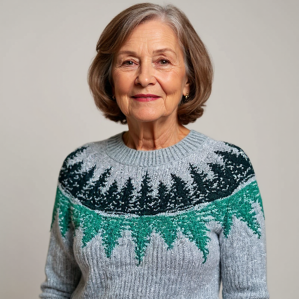 Blusa de punto con diseño inspirado en la naturaleza.
