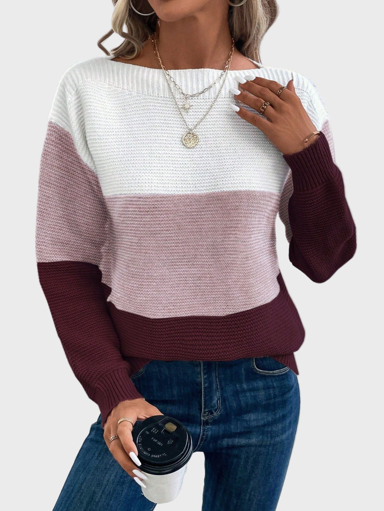 Elegante jersey de cuello alto de punto