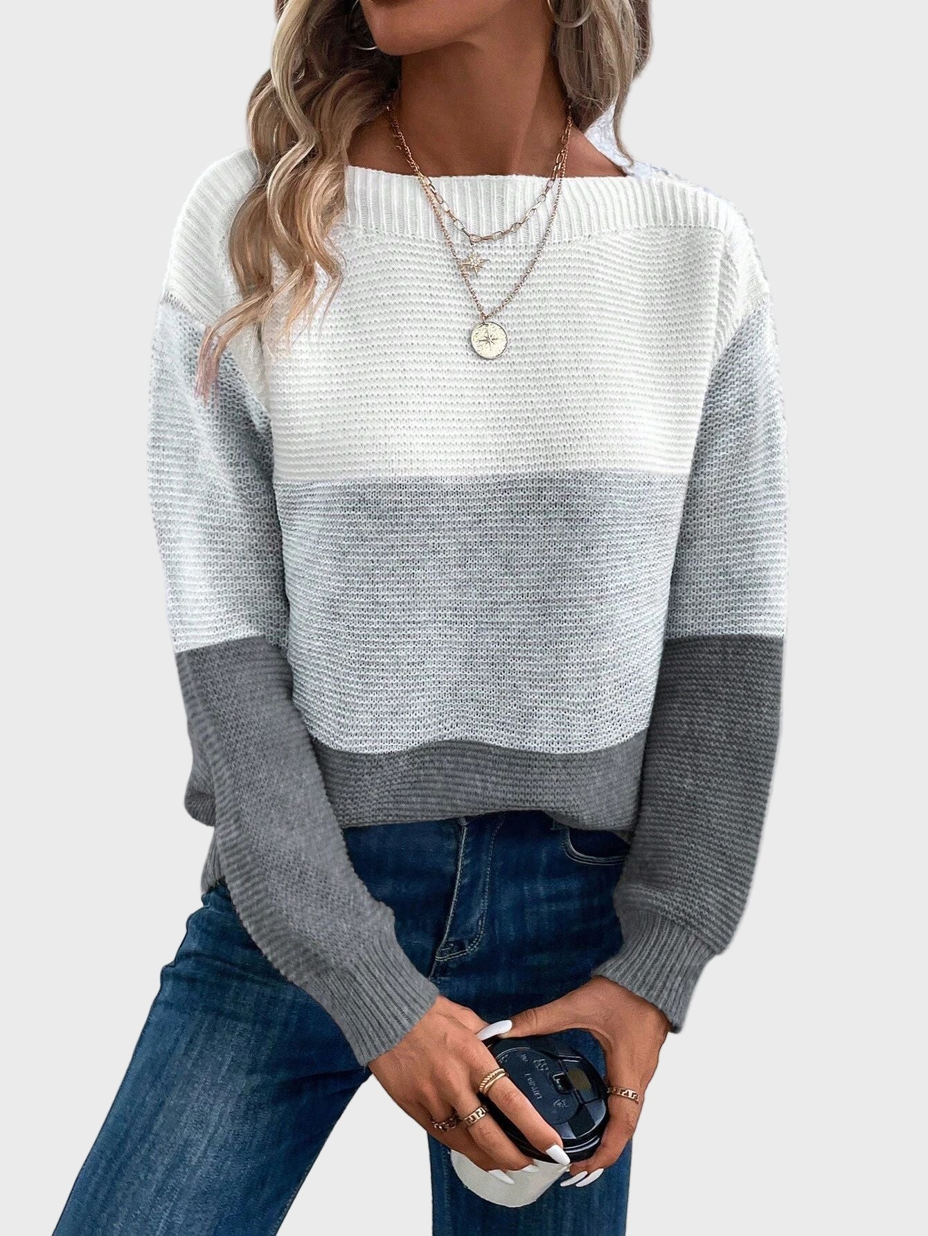 Elegante jersey de cuello alto de punto