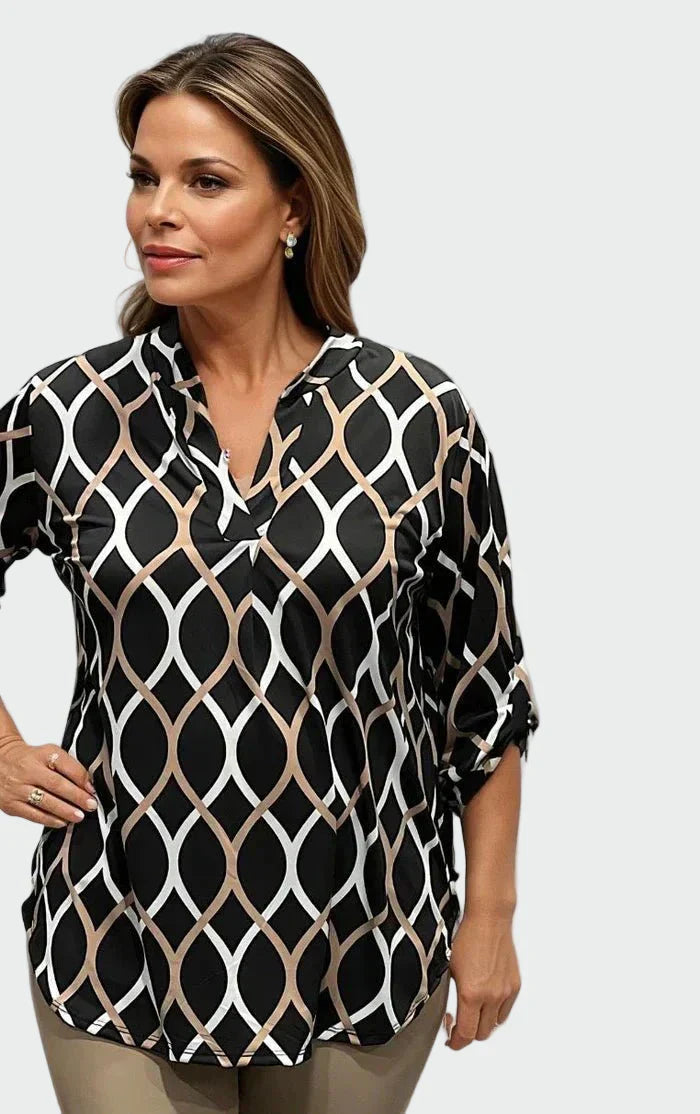 Blusa casual de manga larga y diseño elegante.