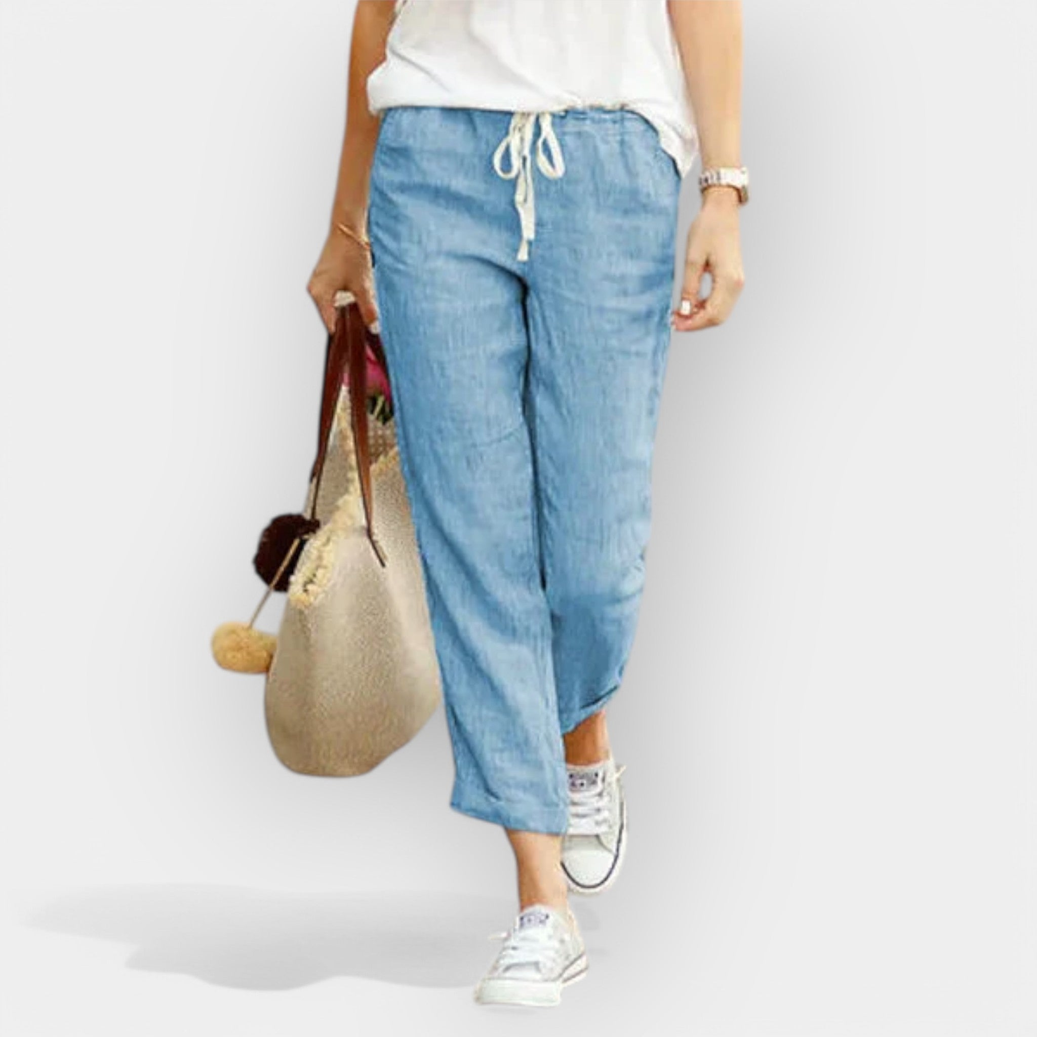 Pantalón de Algodón con Cintura Ajustable