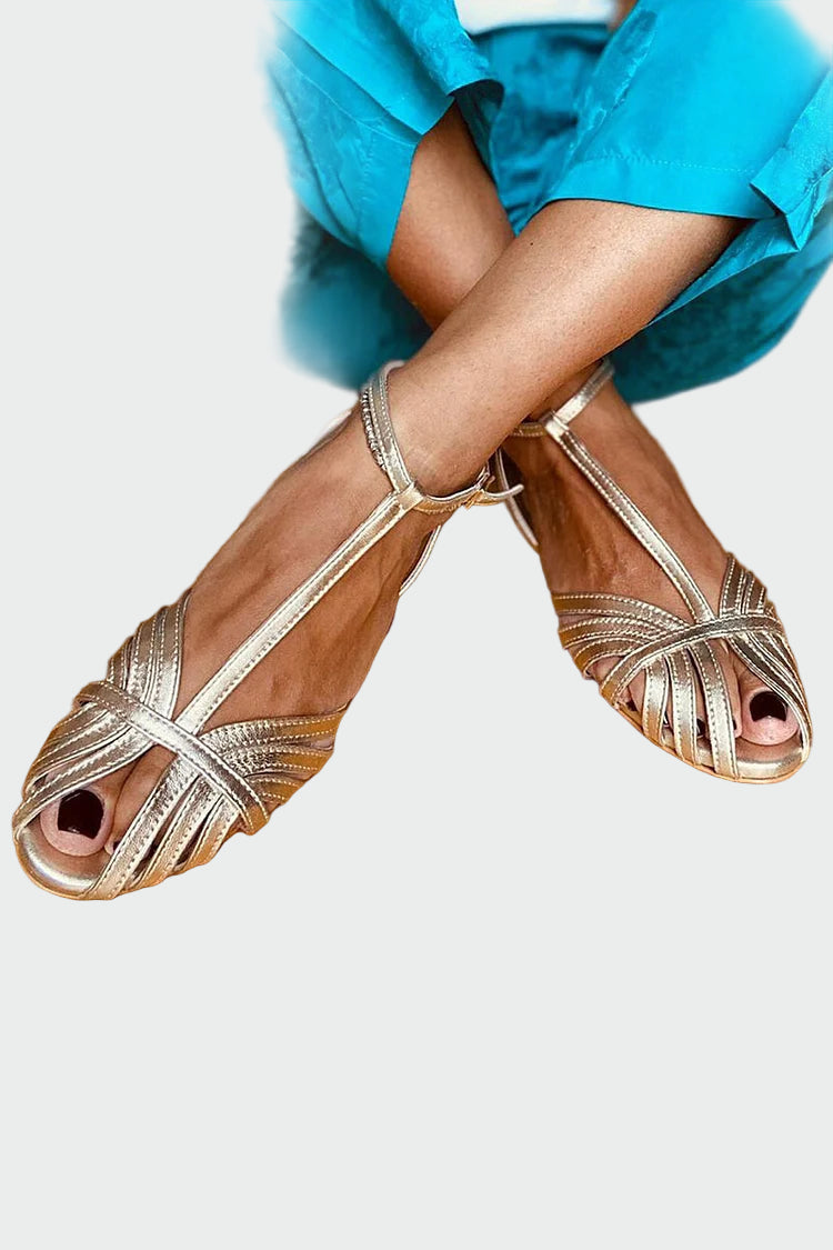 Sandalias con purpurina metalizada