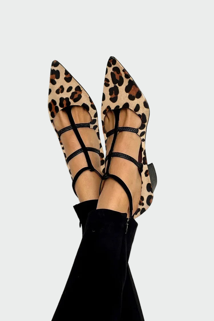 Bailarinas con estampado animal y tiras