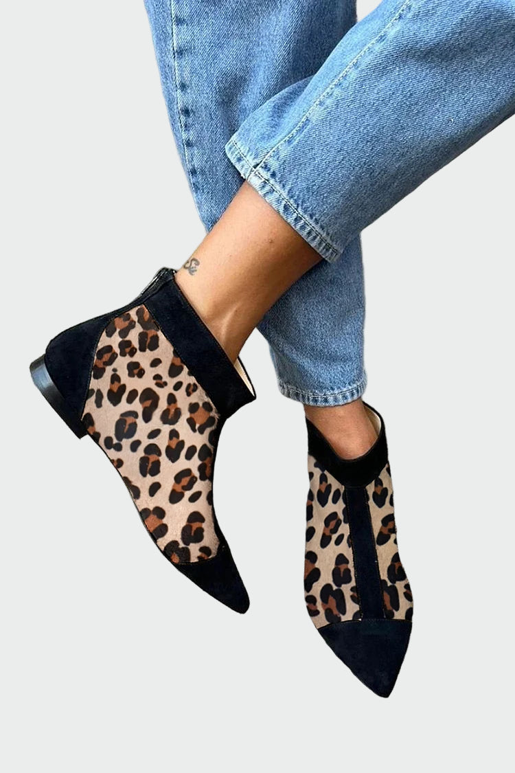Botín de leopardo con punta puntiaguda
