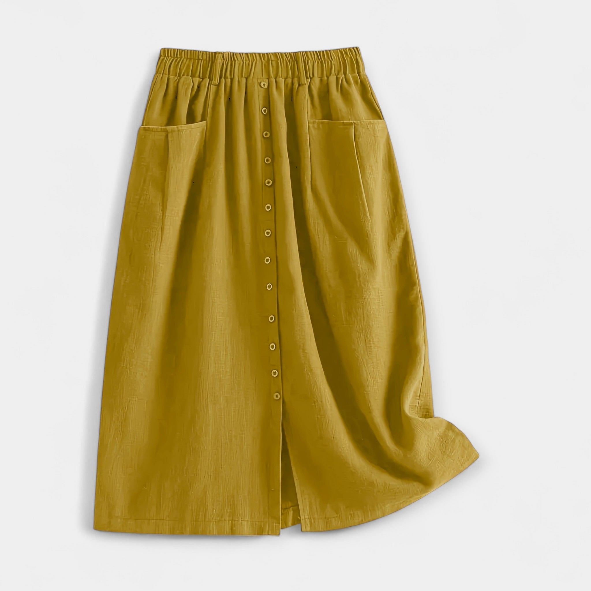 Falda Retro de Lino Natural
