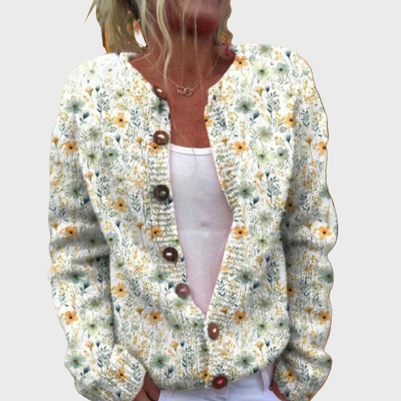 Chaleco de punto con estampado floral