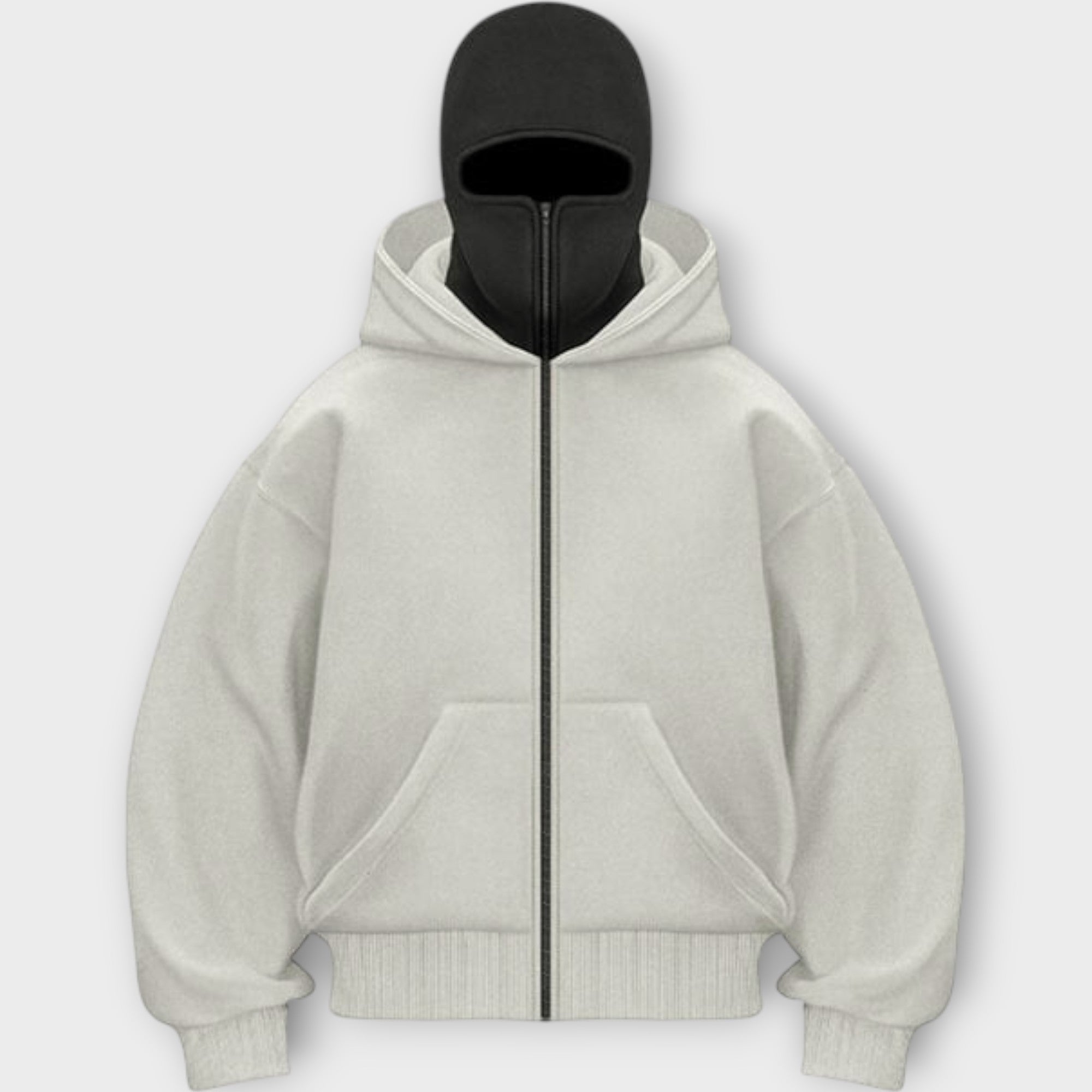 Sudadera con capucha y cremallera frontal
