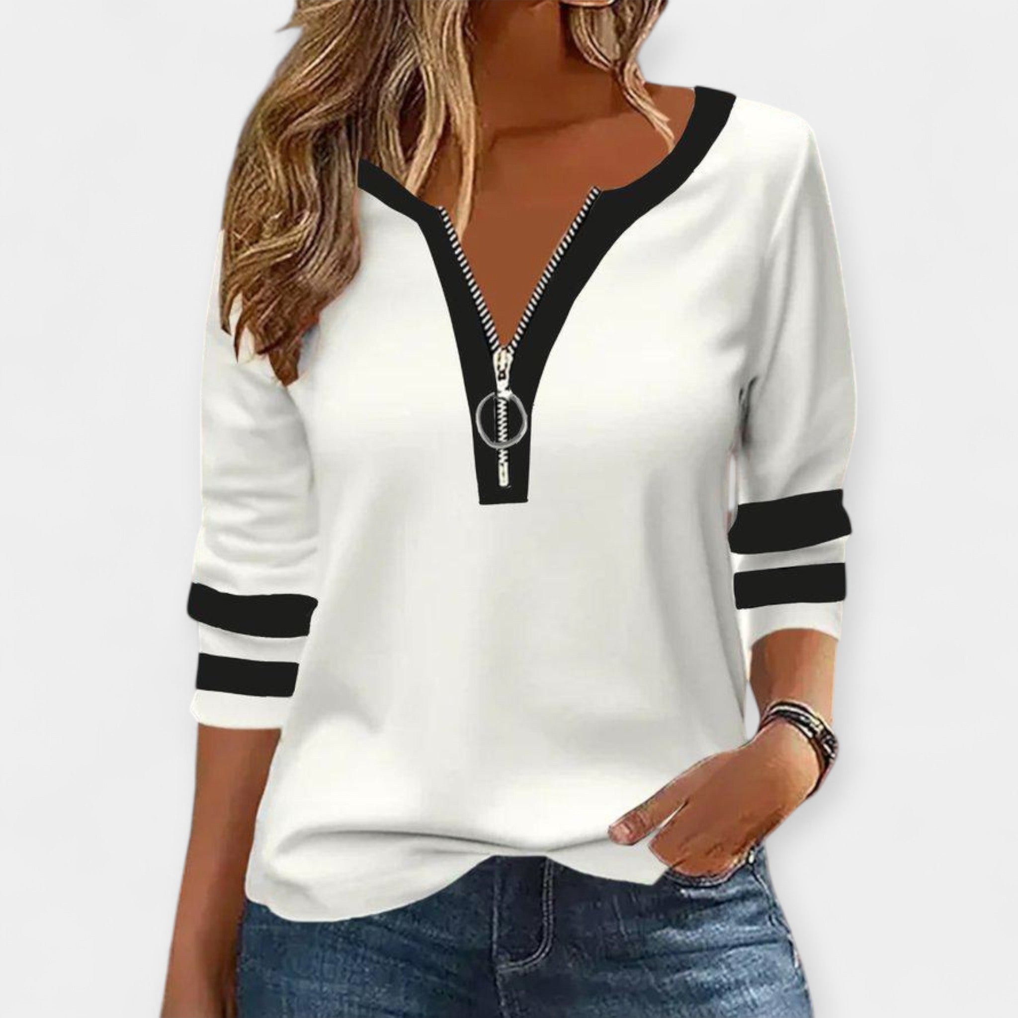 Blusa de Manga Larga con Cremallera