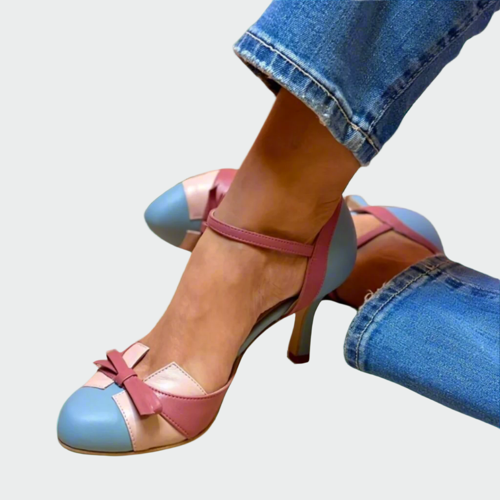 Tacones multicolor con tira