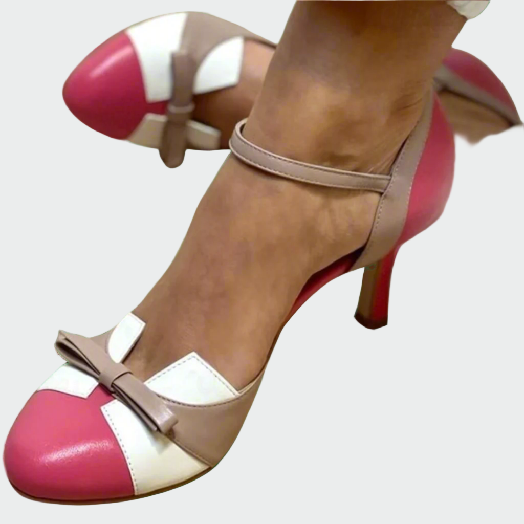 Tacones multicolor con tira