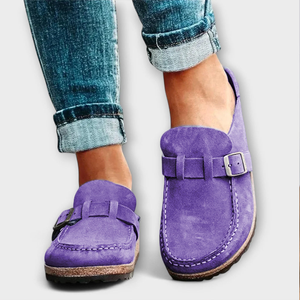 Mocasines ortopédicos para mujer con cierre decorativo