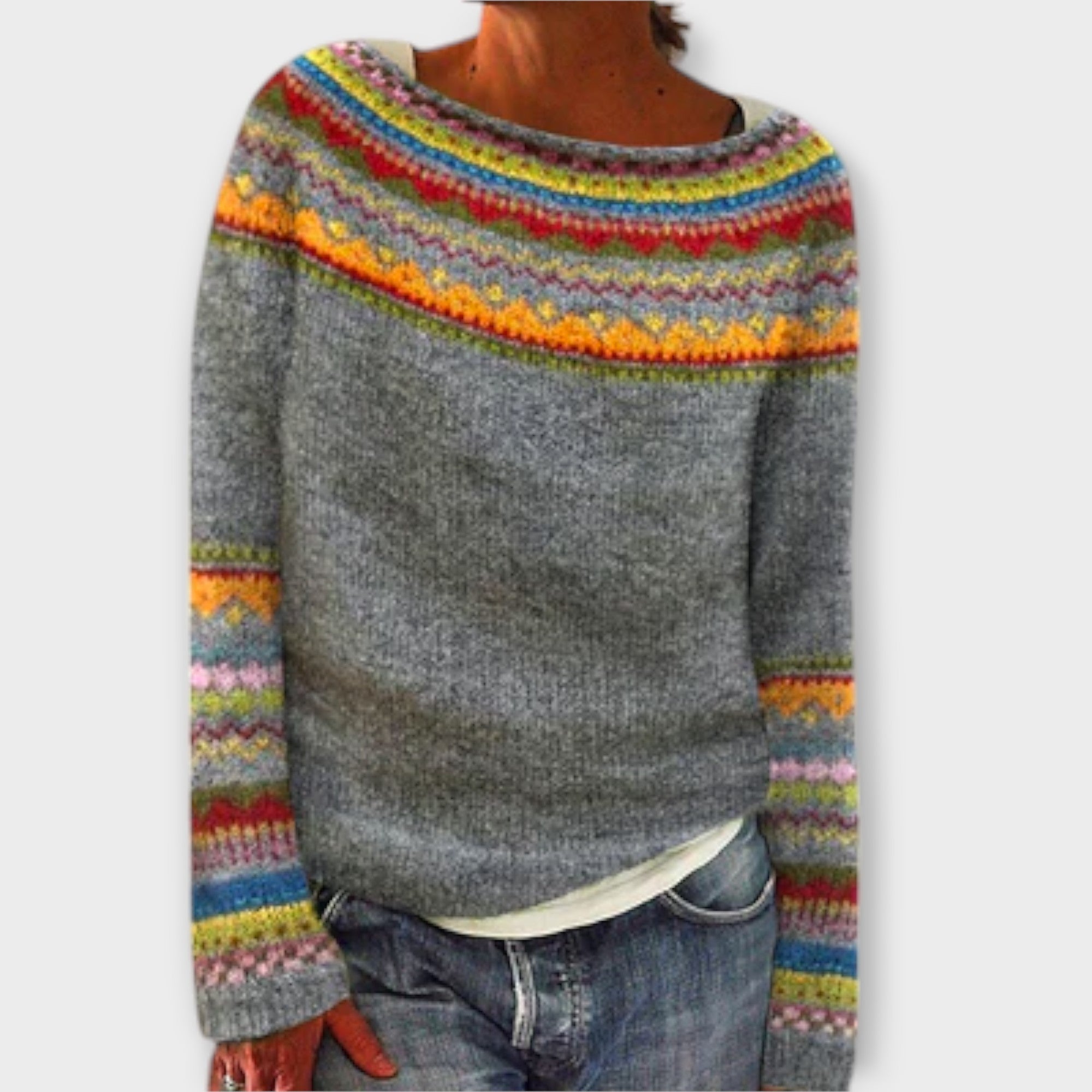 Suzu - Suéter de punto vintage para mujer