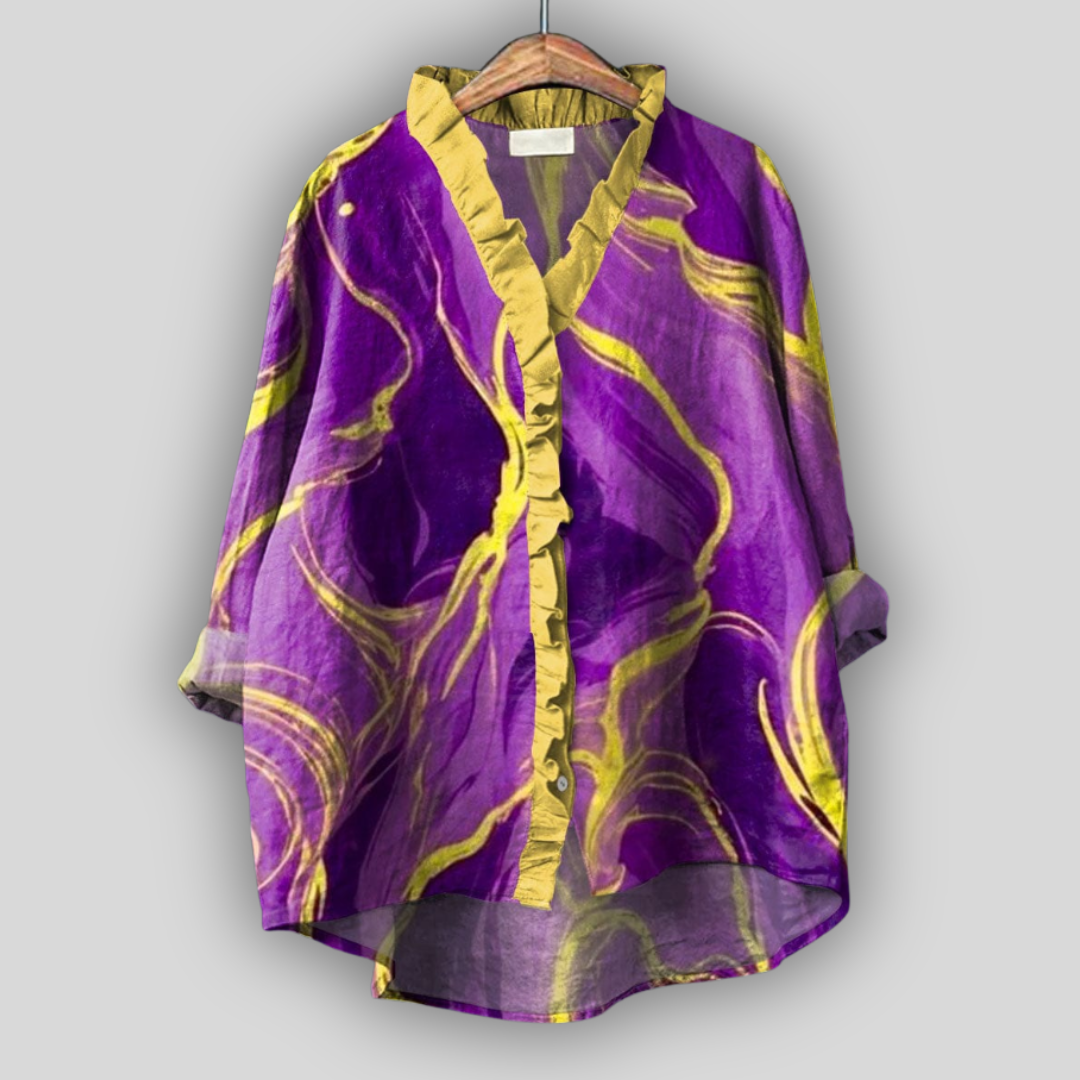 Blusa con arte Aura púrpura