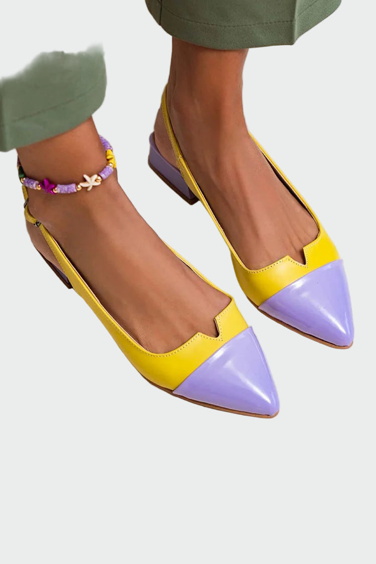 Bailarinas con punta puntiaguda y detalle bicolor