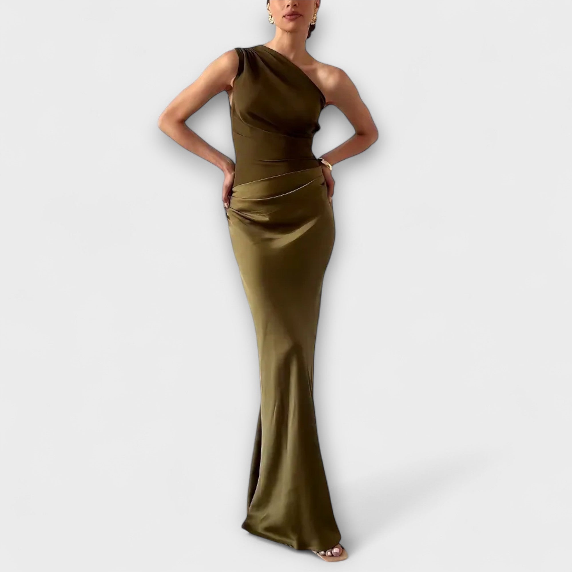 Vestido Maxi de un Solo Hombro