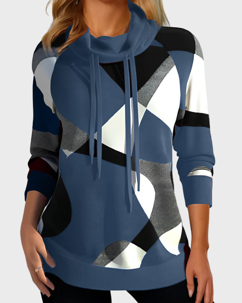 Sudadera de punto con diseño artístico y capucha