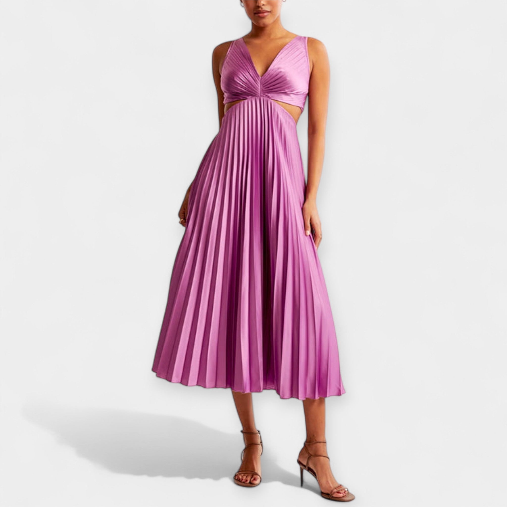 Vestido largo plisado