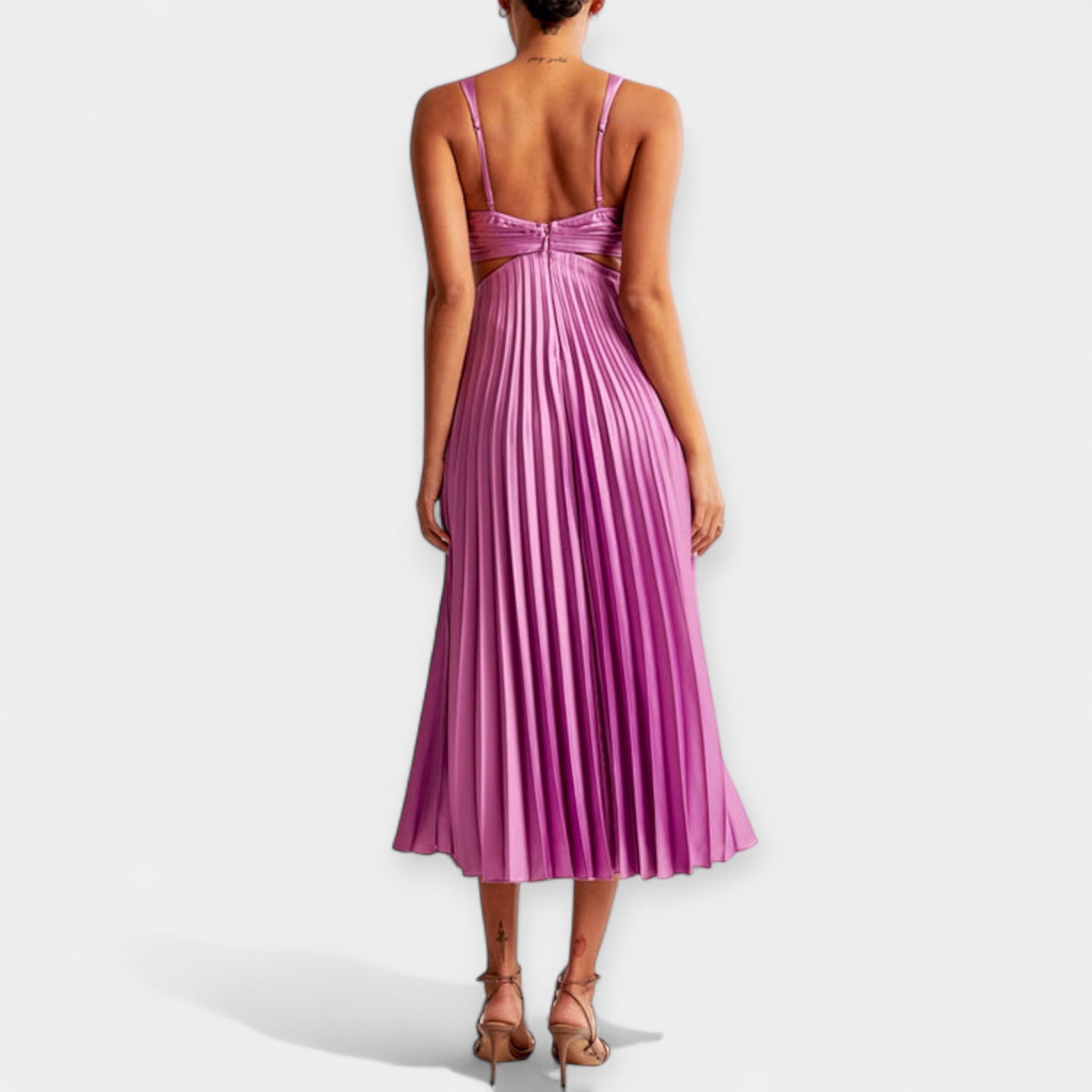 Vestido largo plisado