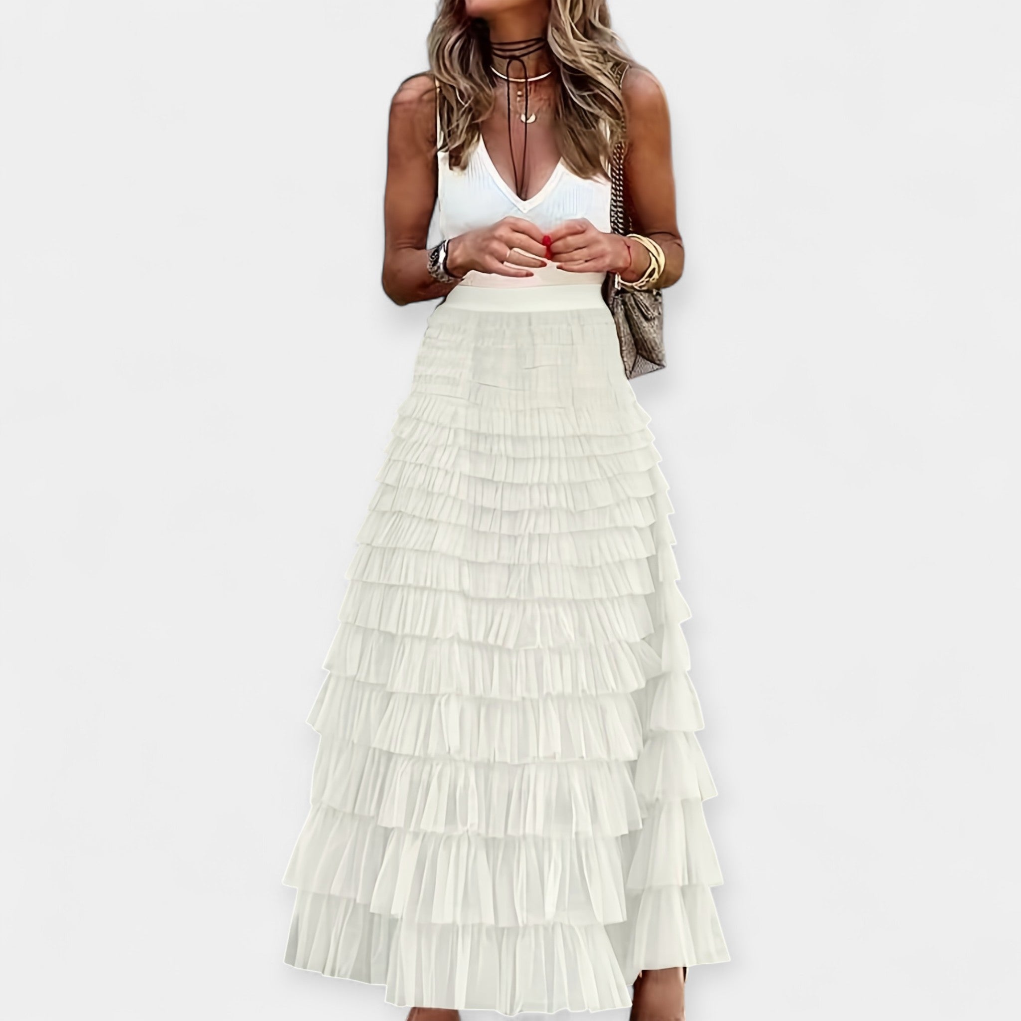 Falda Boho con Encaje