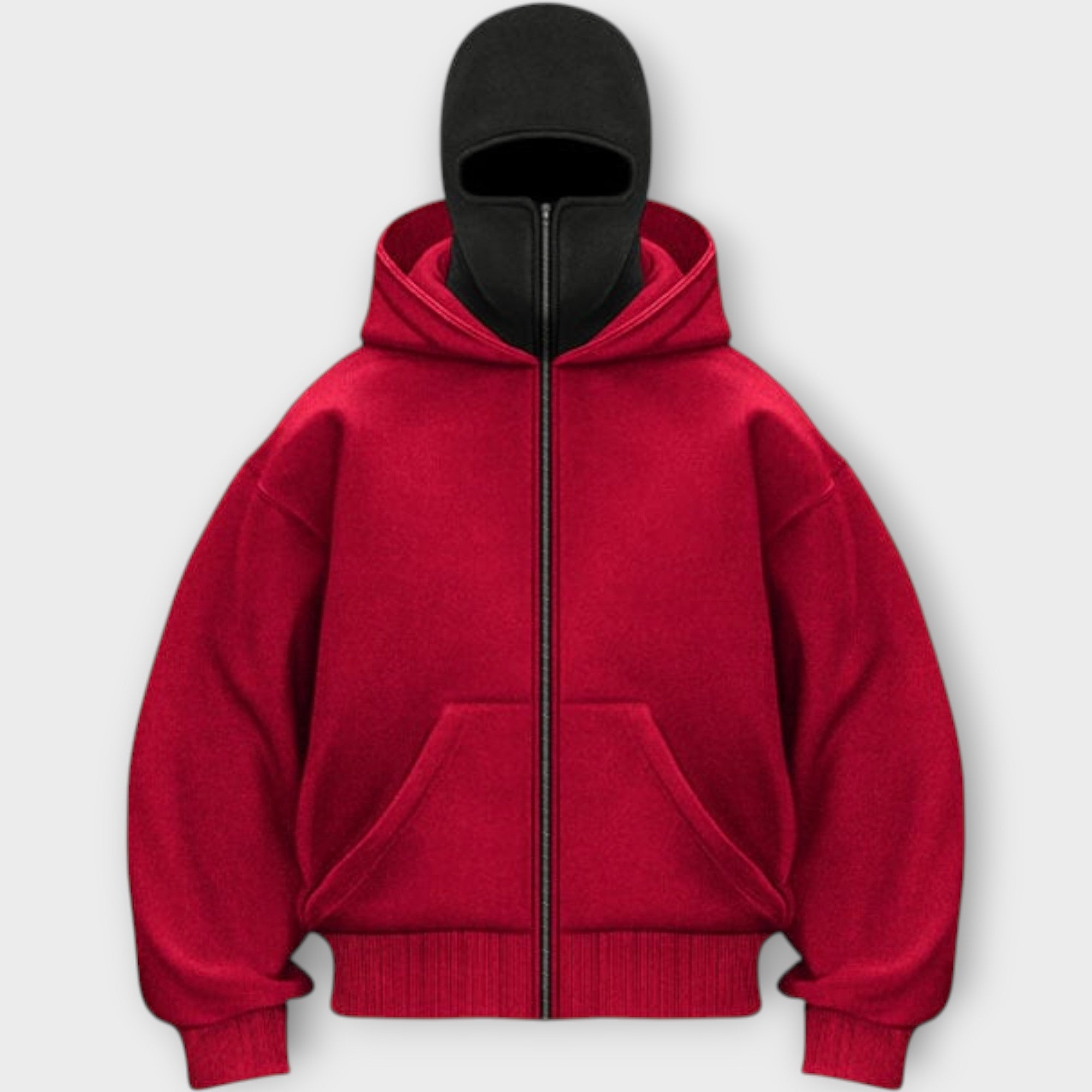 Sudadera con capucha y cremallera frontal