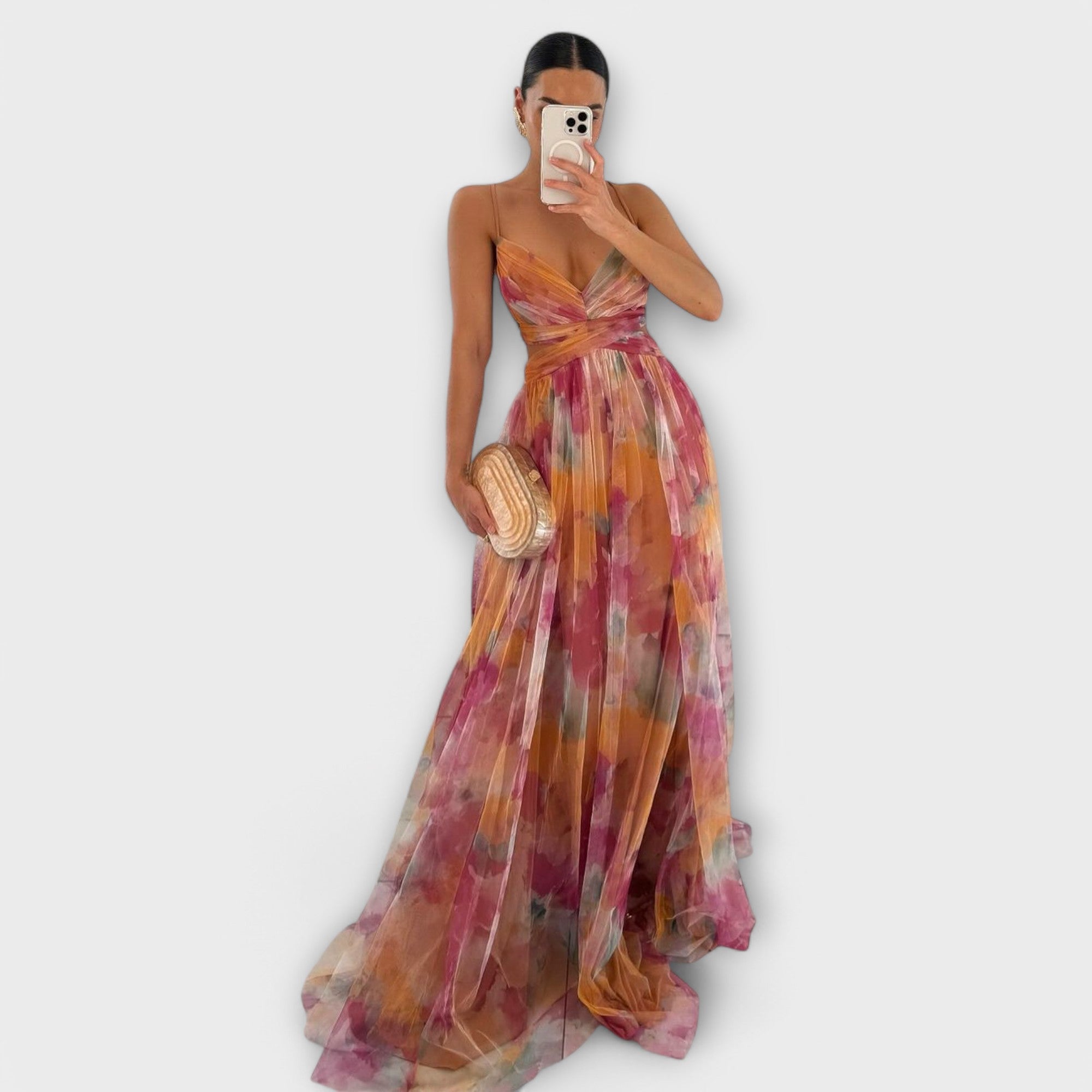 Vestido Transparente Estampado y Ligero
