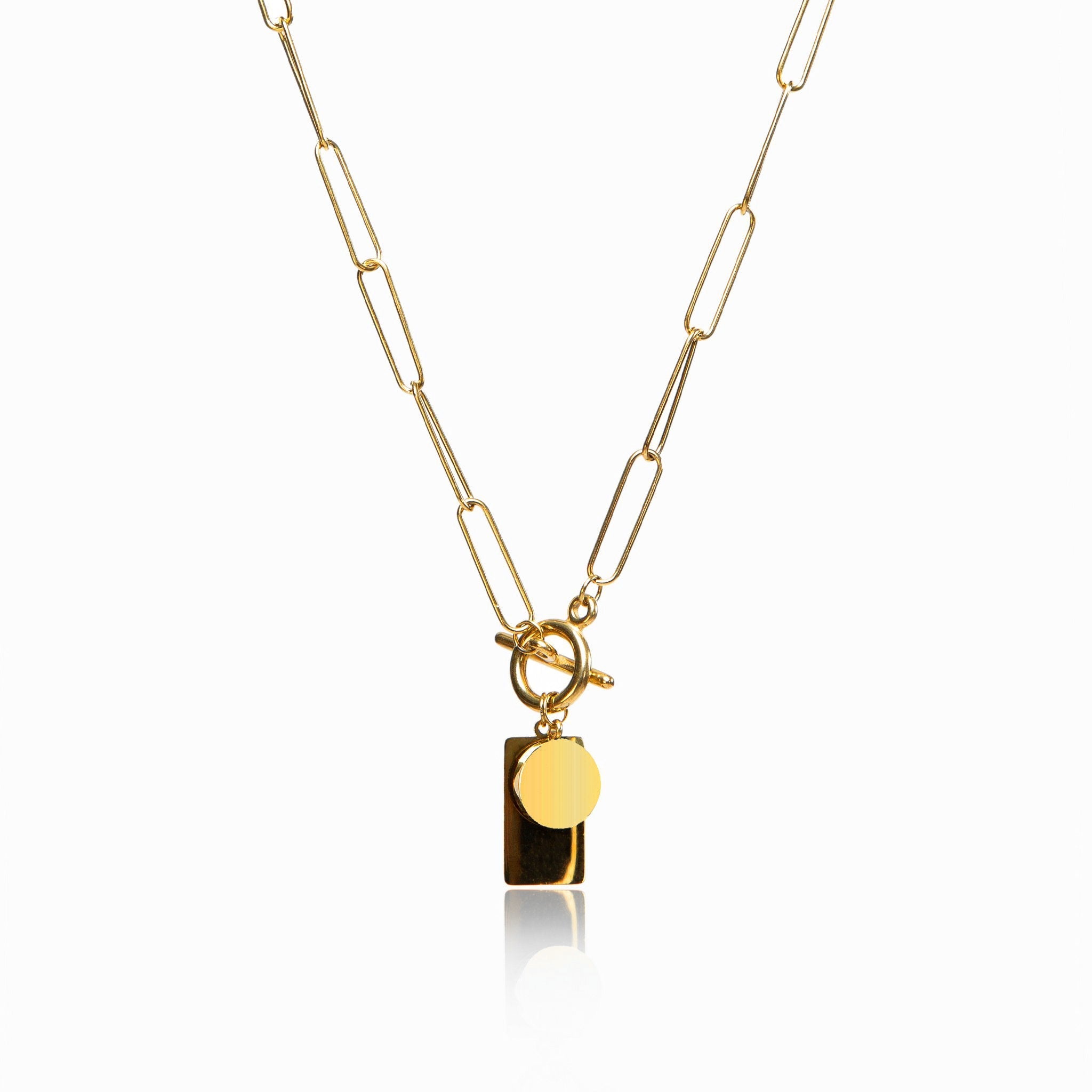 Collar Dorado con Cierre Rectangular