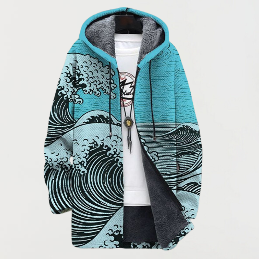 Cárdigan con estampado de ondas