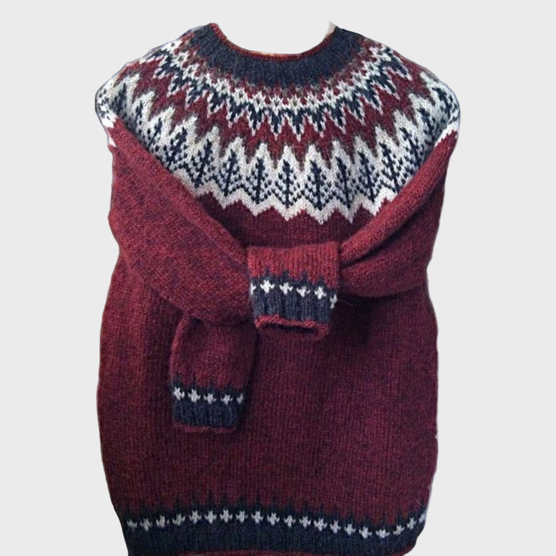 Cuello alto de punto con patrón jacquard
