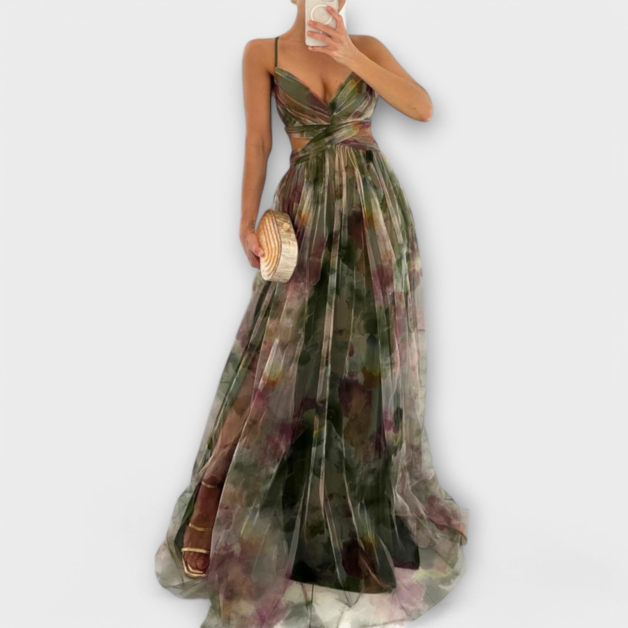 Vestido Transparente Estampado y Ligero