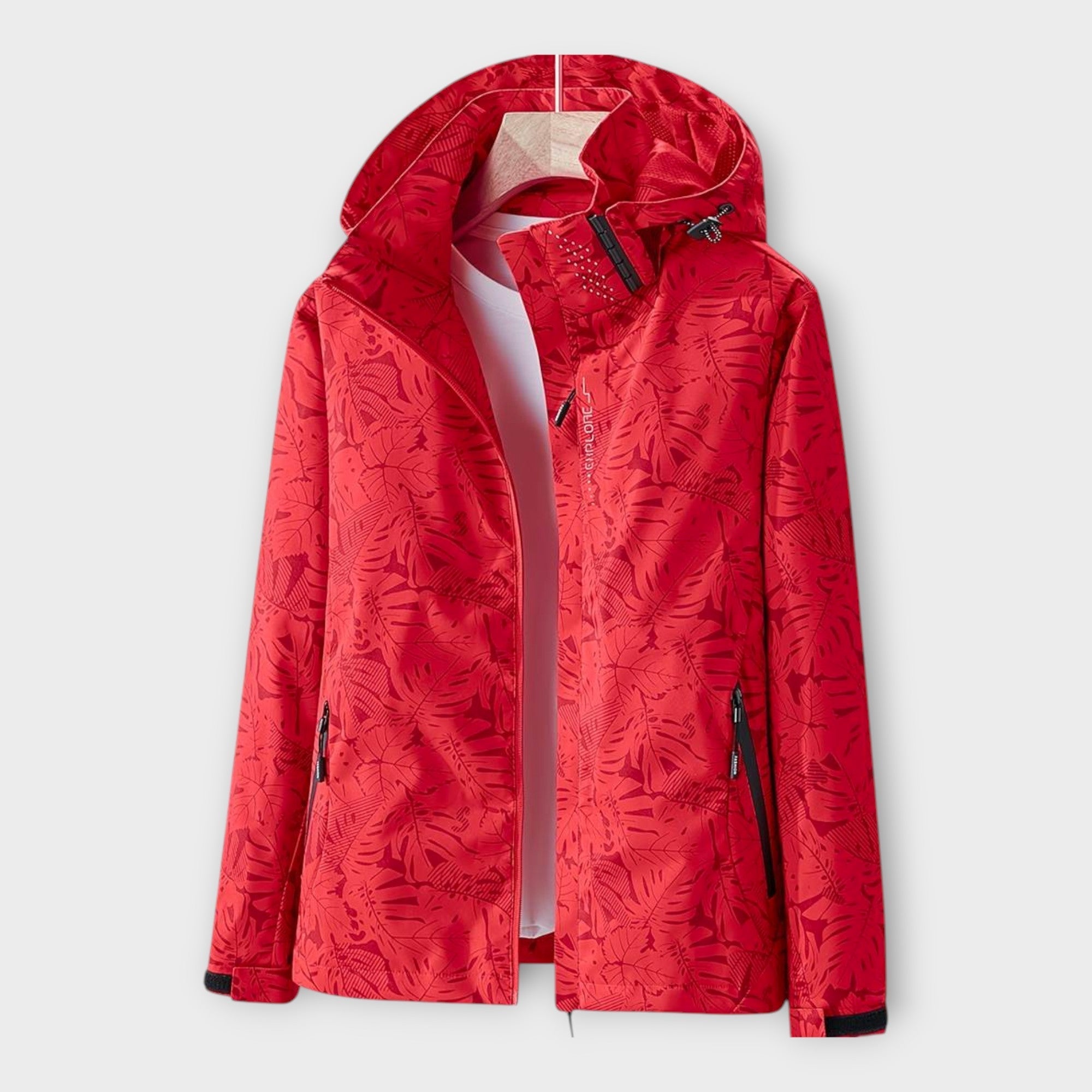 Chaqueta impermeable moderna con capucha