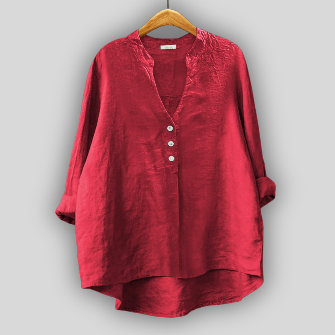 Blusa marrón con botones