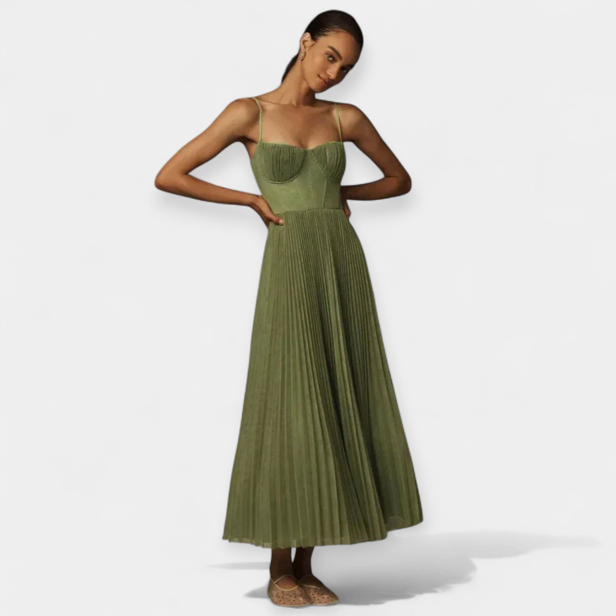 Vestido Romántico Plisado