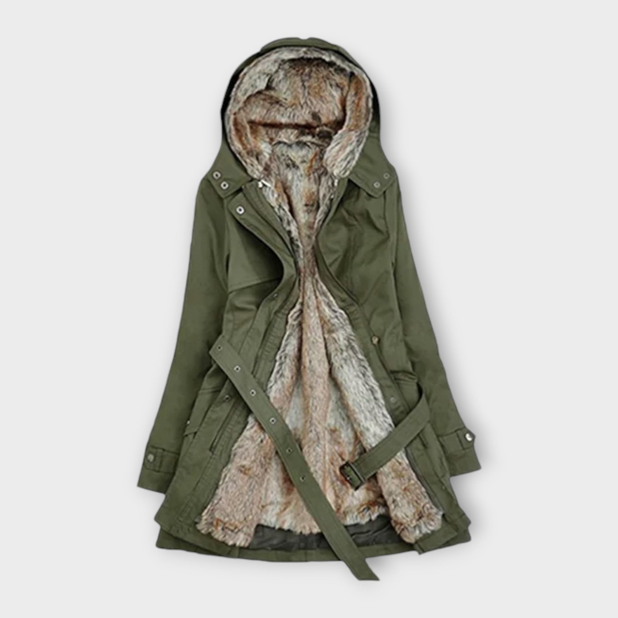 Mikash - Abrigo de lana con ribete floral