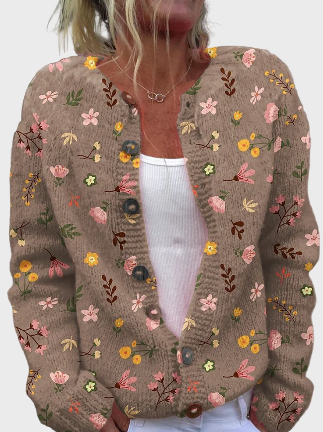Chaleco de punto con estampado floral