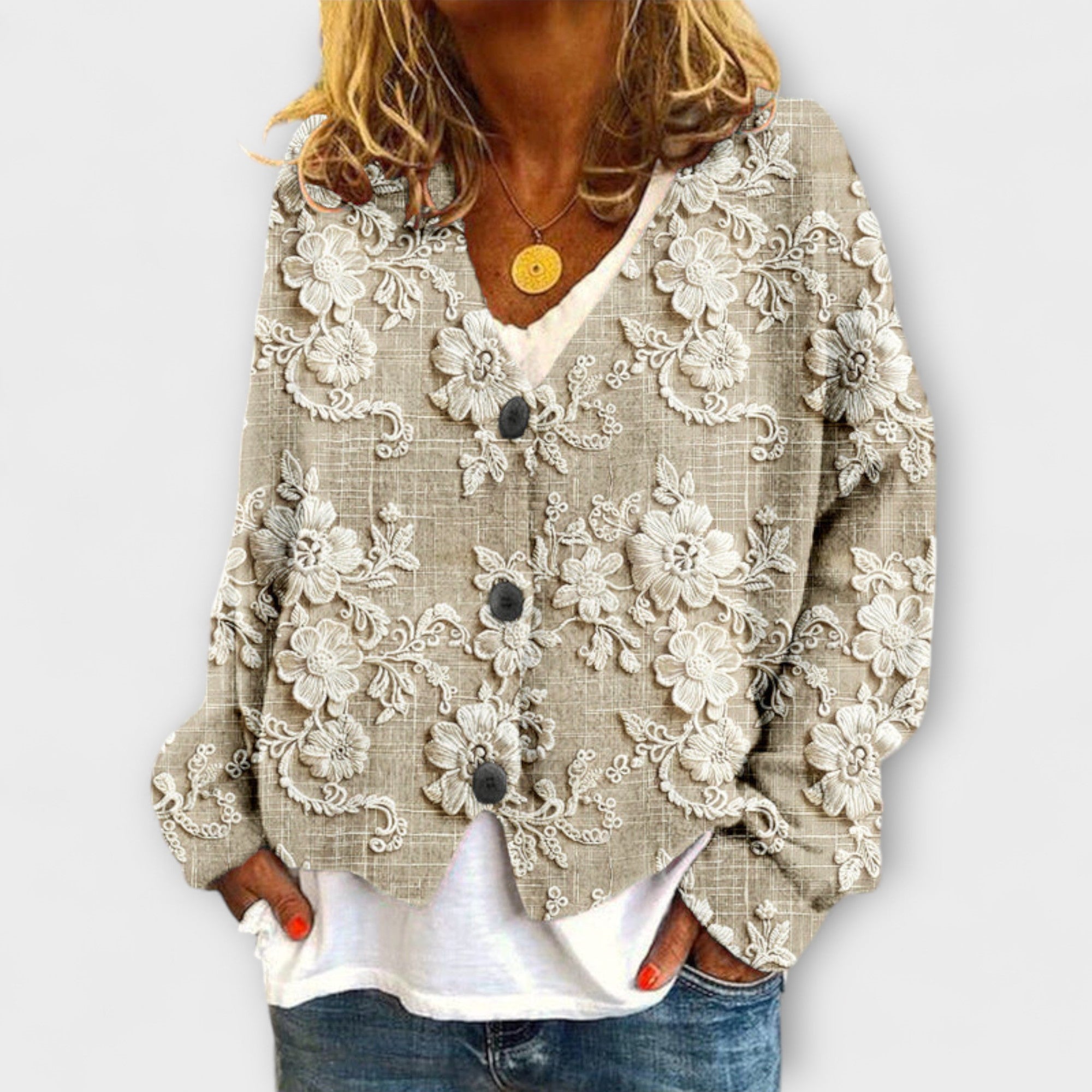 Stella - Cárdigan con estampado floral