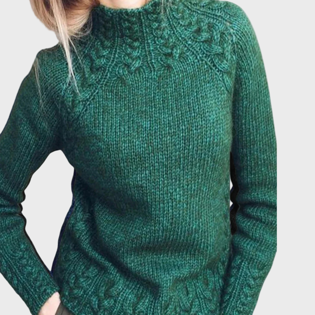 Elegante jersey de cuello alto de punto