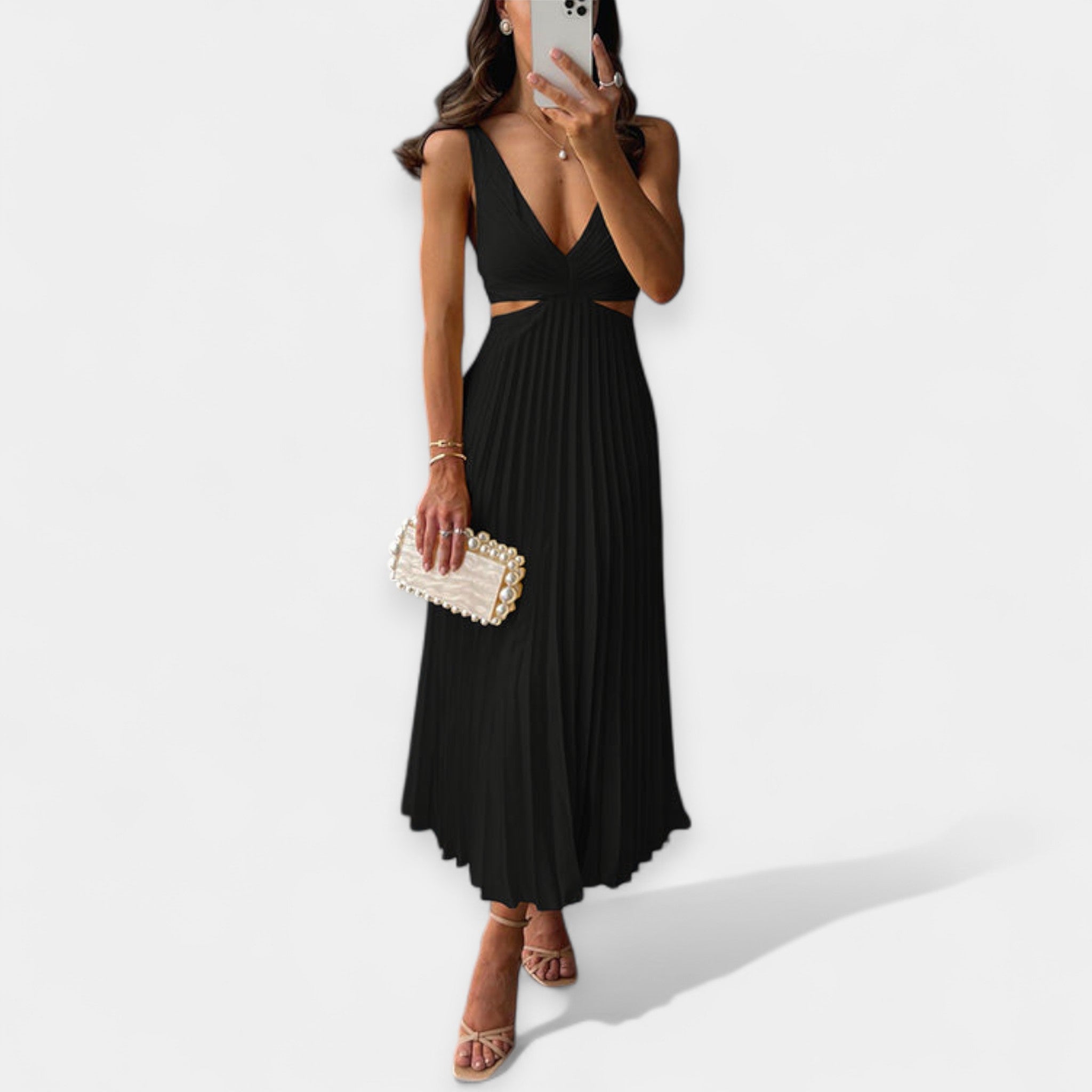Vestido largo plisado