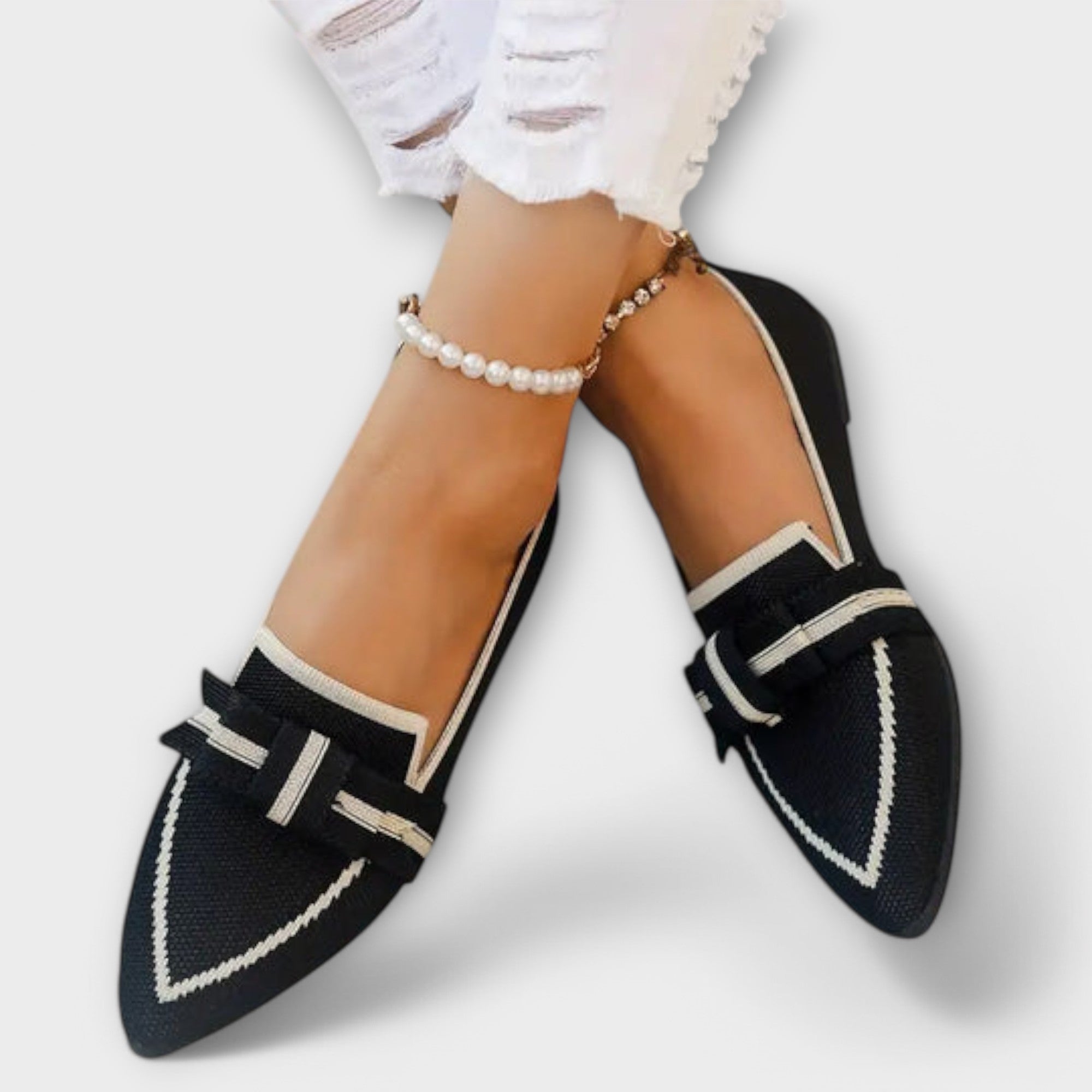 Zapatos planos de mujer con estampado de nudos