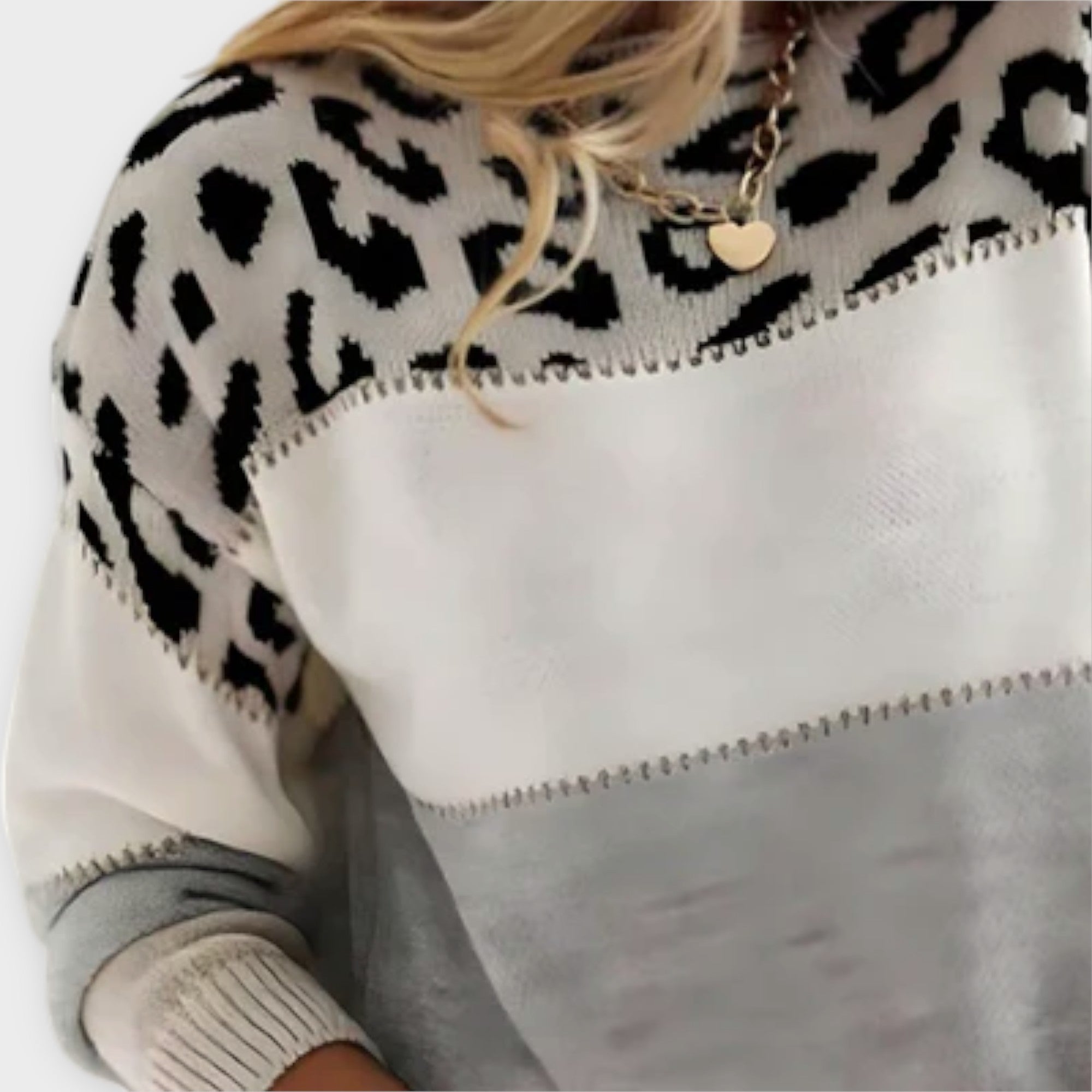 Cheyenne - Suéter acogedor con estampado de leopardo