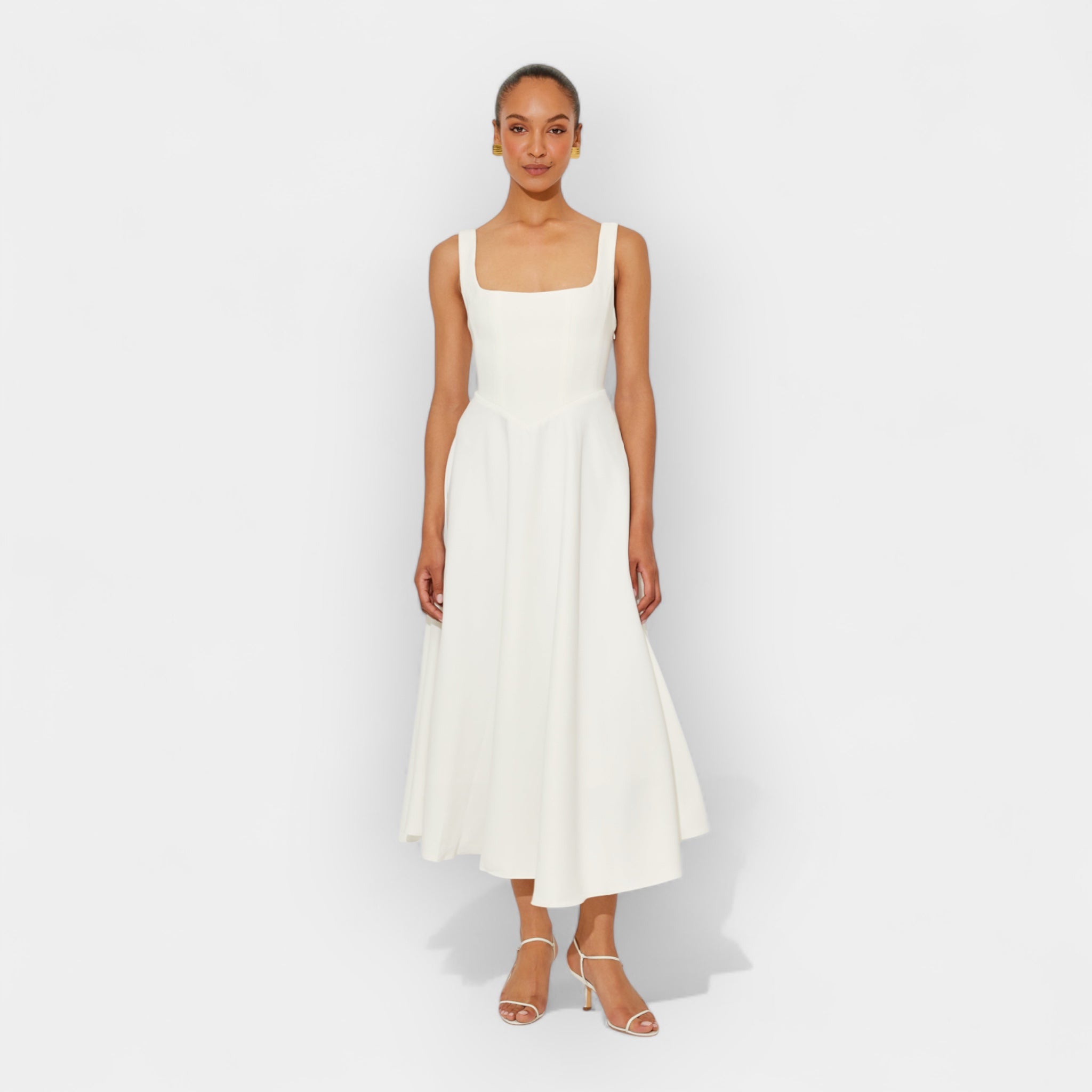 Vestido Midi con Corte Ligero