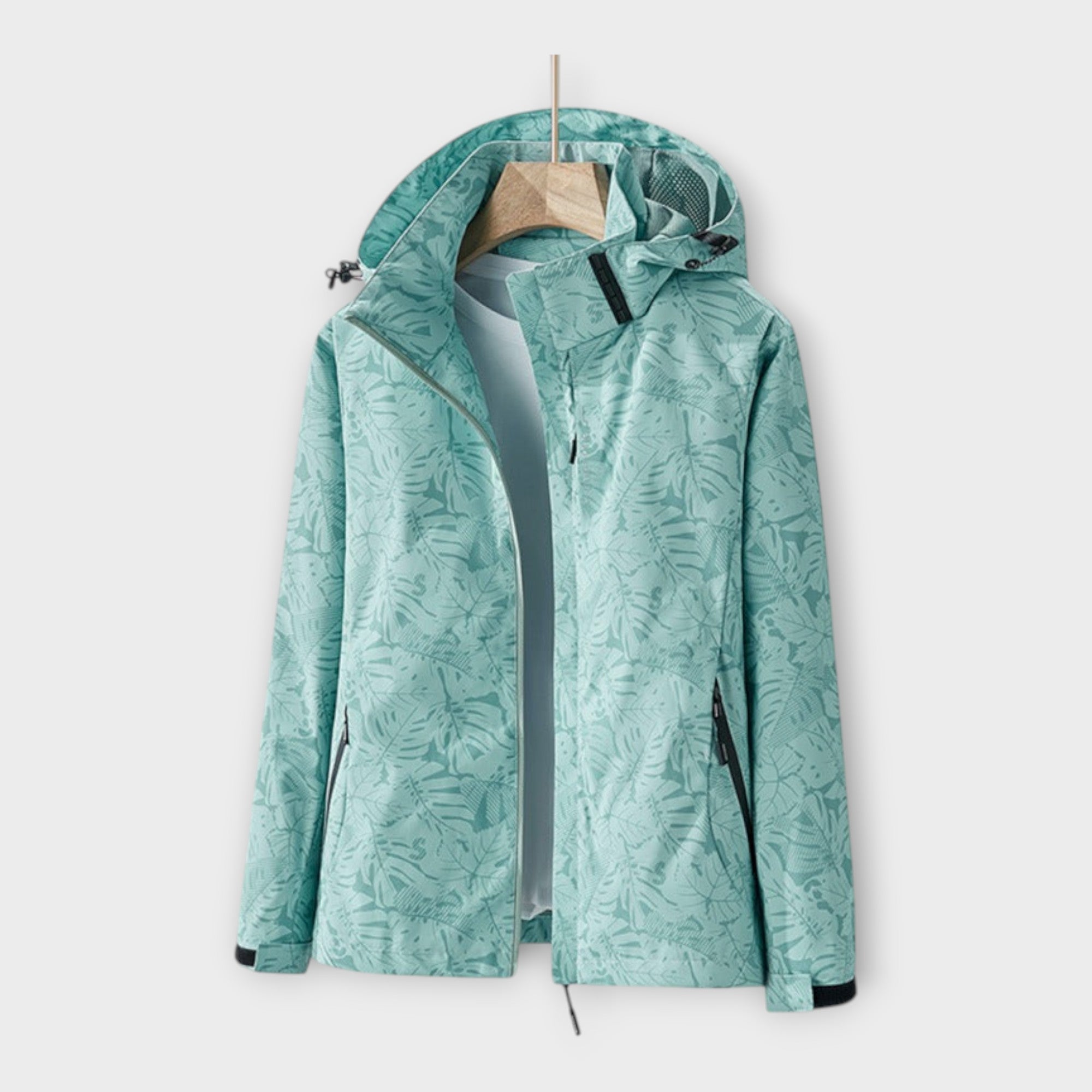 Chaqueta impermeable elegante con capucha