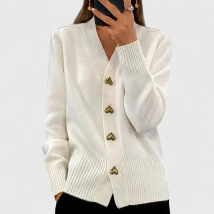 Elegante cárdigan de punto con botones