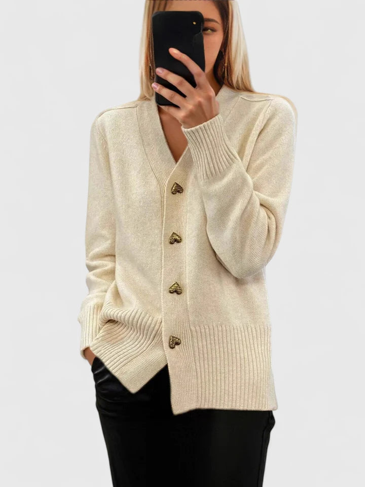Elegante cárdigan de punto con botones