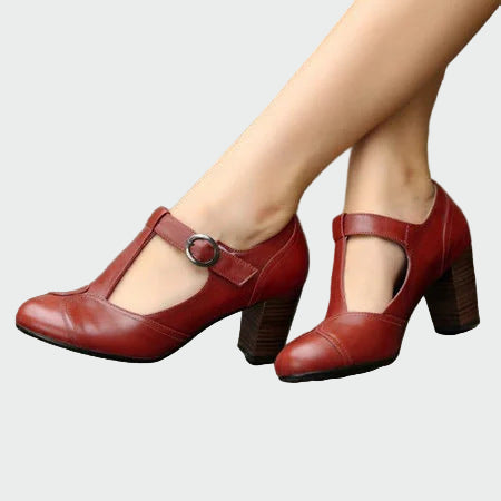 Rachel | Tacones bajos con tiras en T