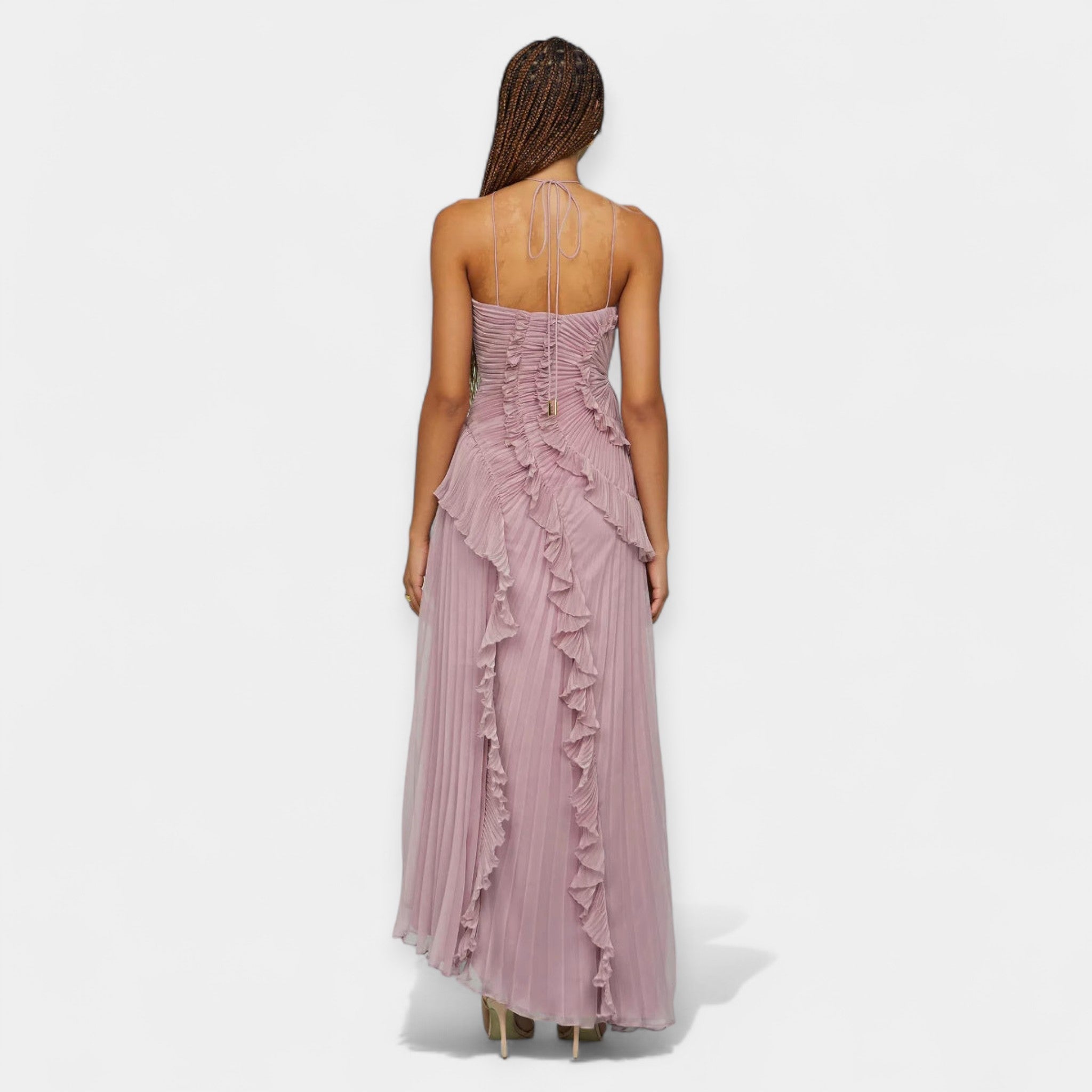 Vestido Lila Escultural y Etéreo