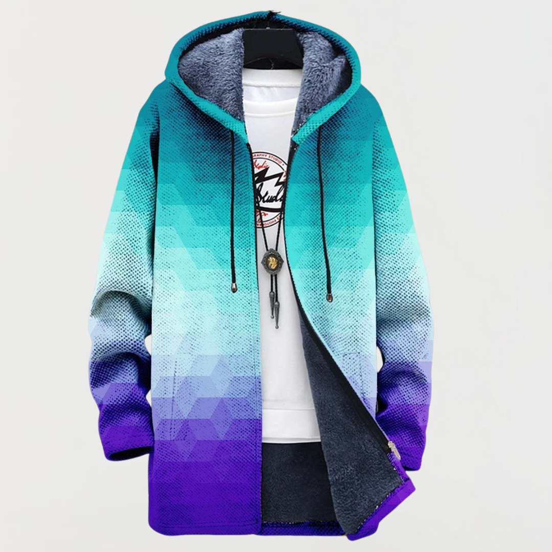 Cárdigan con estampado de degradado hexagonal
