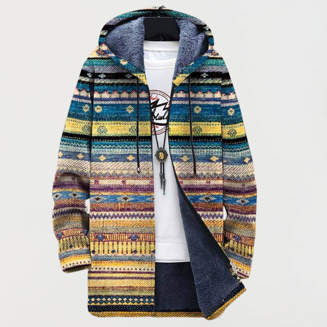 Cárdigan con estampado tribal ondulado